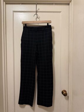 Mason Black Windowpane Wide-Leg Pants